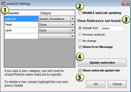 autoLink Settings