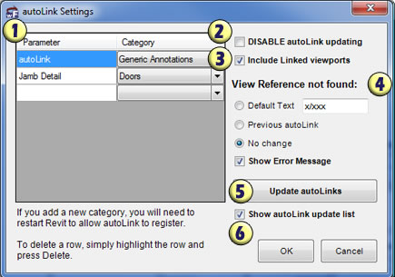 autoLink Settings