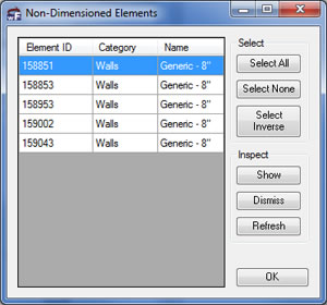 dimensionCheck non-dimensioned interface