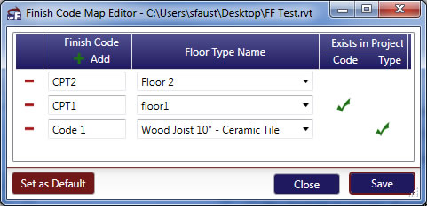 finishFloors Map Edit Dialog
