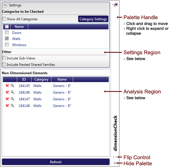 dimensionCheck palette