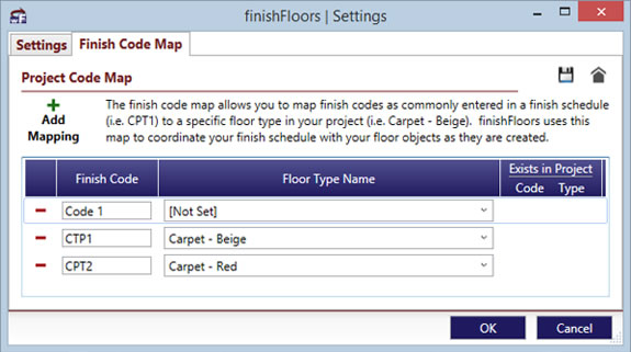 finishFloors Map Edit Dialog