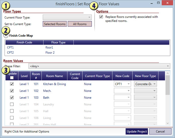 finishFloors Interface